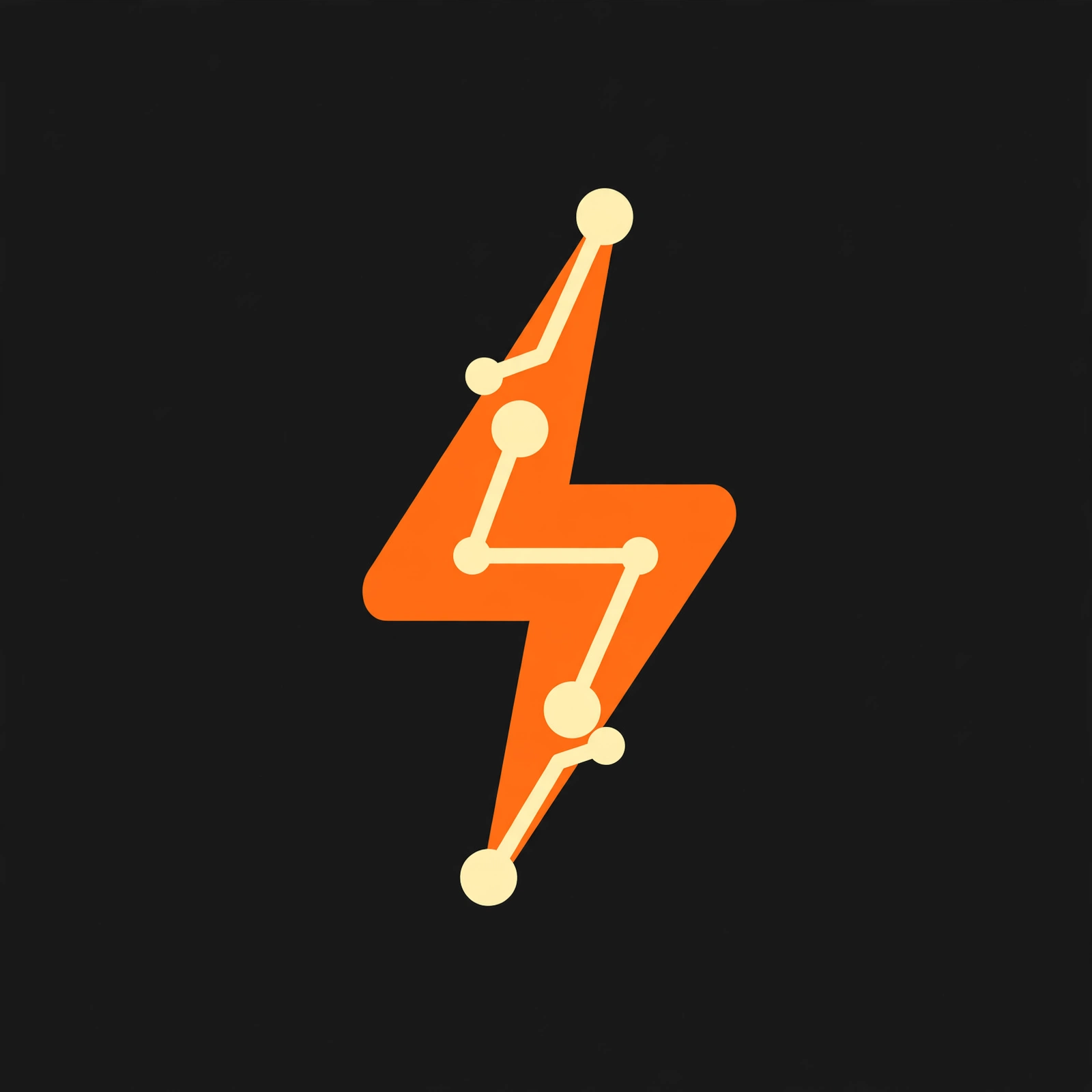 Bold tech logo mark — lightning bolt circuit